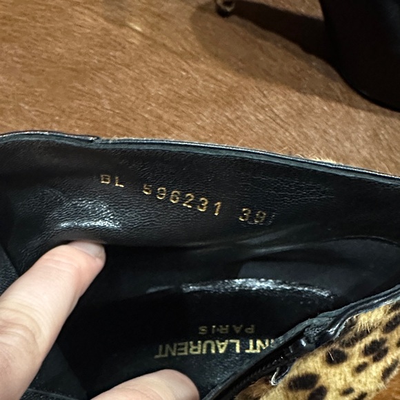 Saint Laurent Kiki Leopard and Black Ankle Boots sz 39 - Picture 7 of 7